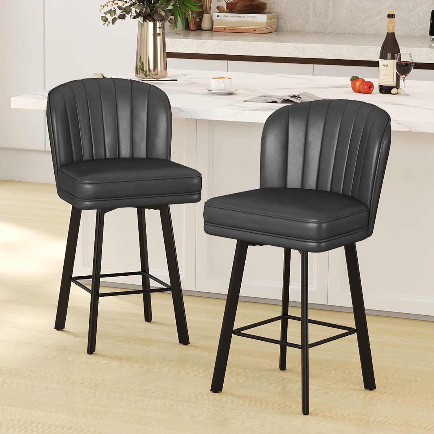 Commercial Kitchen Island - Juego de 2 taburetes de bar