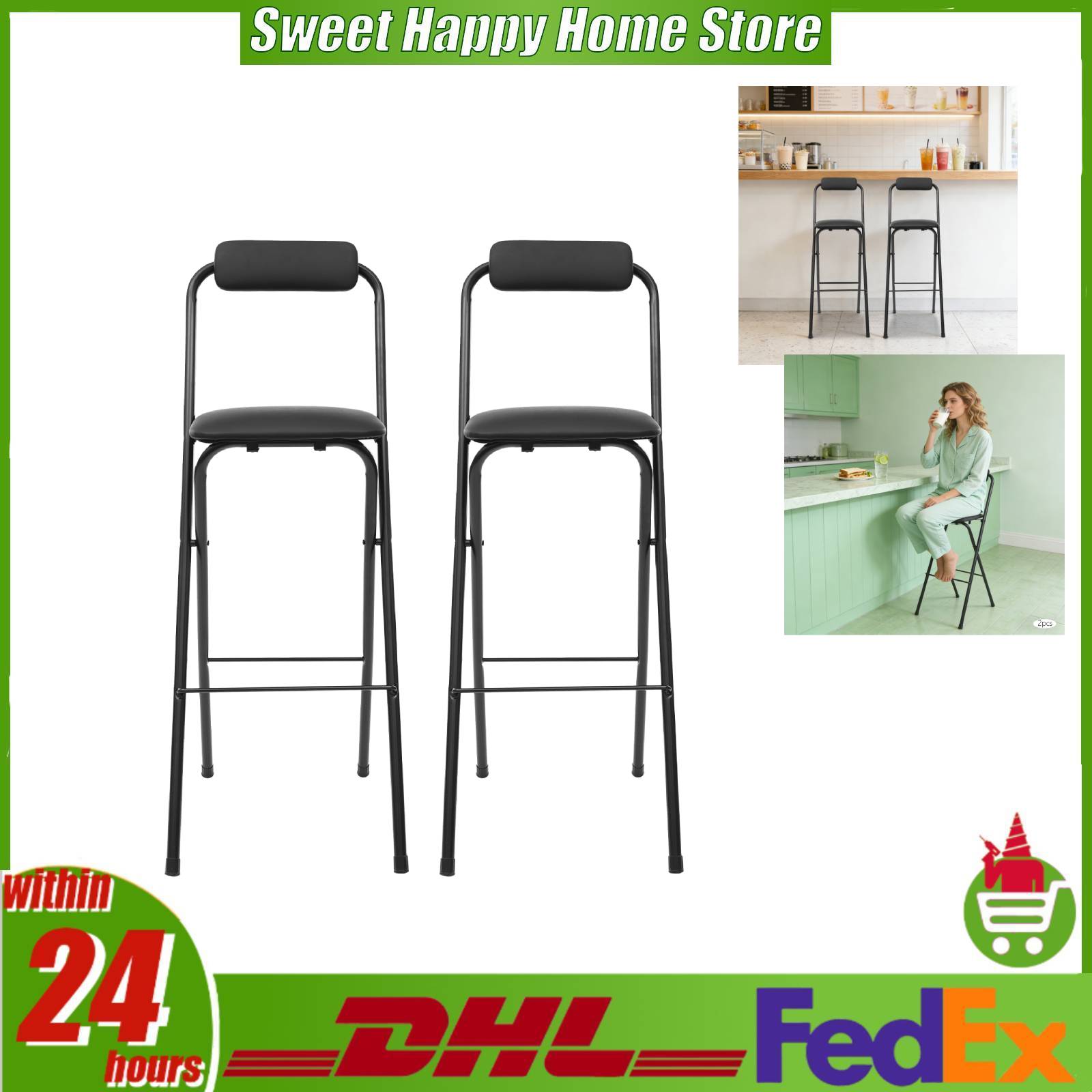 Commercial Kitchen Hardware - Paquete de 2 Taburetes de Bar