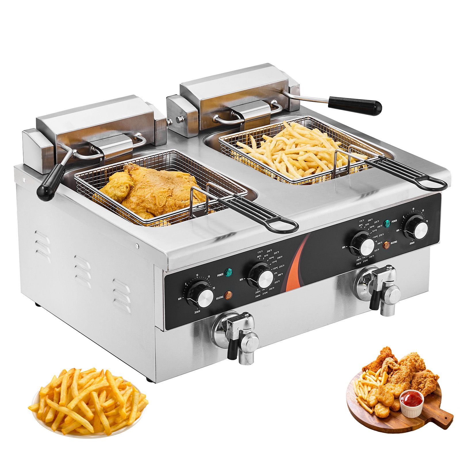 Deep Fryer Commercial - Freidora comercial de 3500W, freidora eléctrica