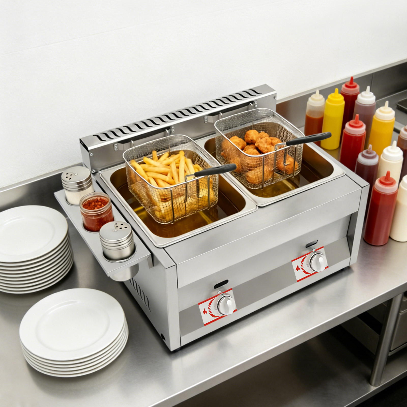 Freidora comercial de doble ta - Deep Fryer Commercial reseña y precio