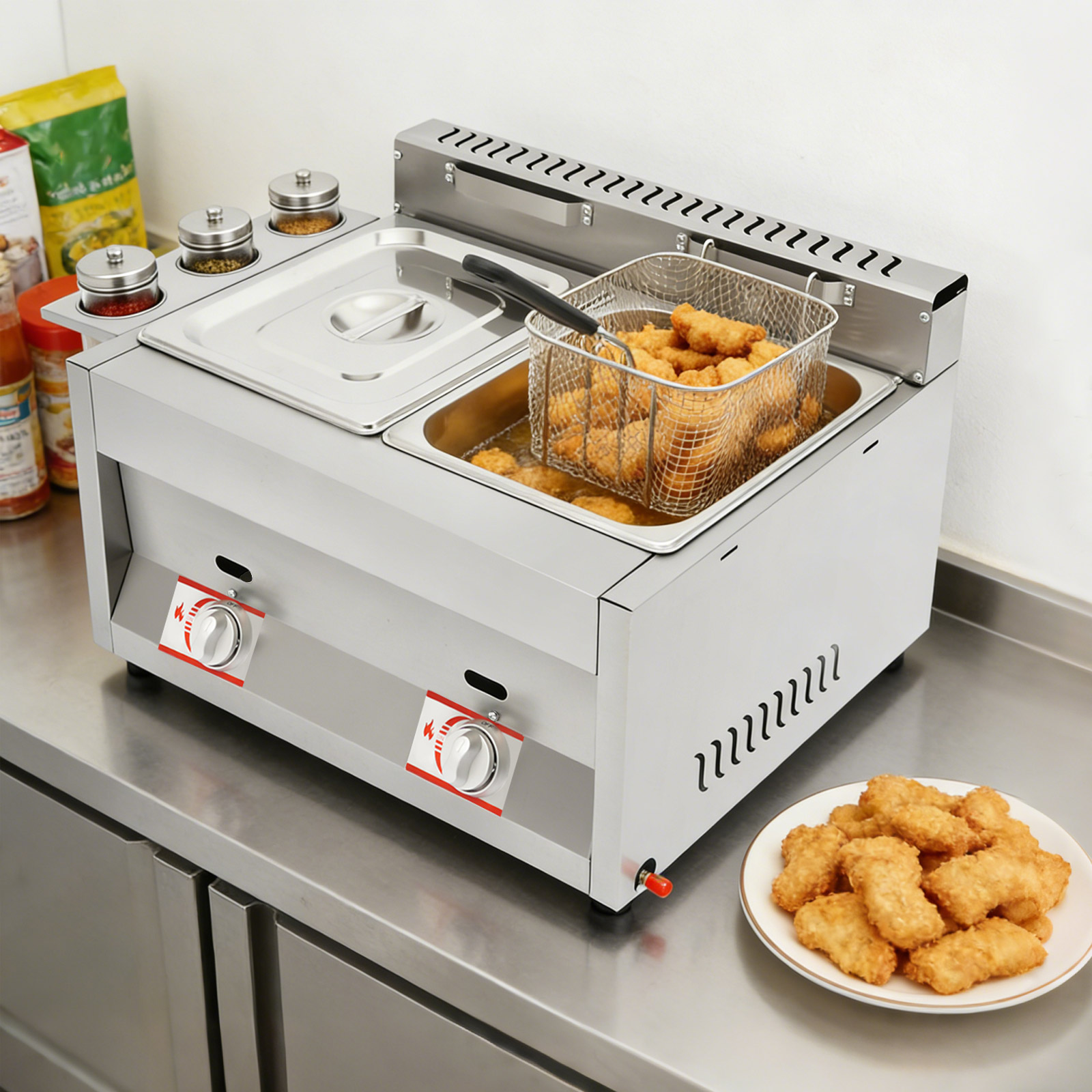 Freidora comercial de doble ta - Deep Fryer Commercial reseña y precio