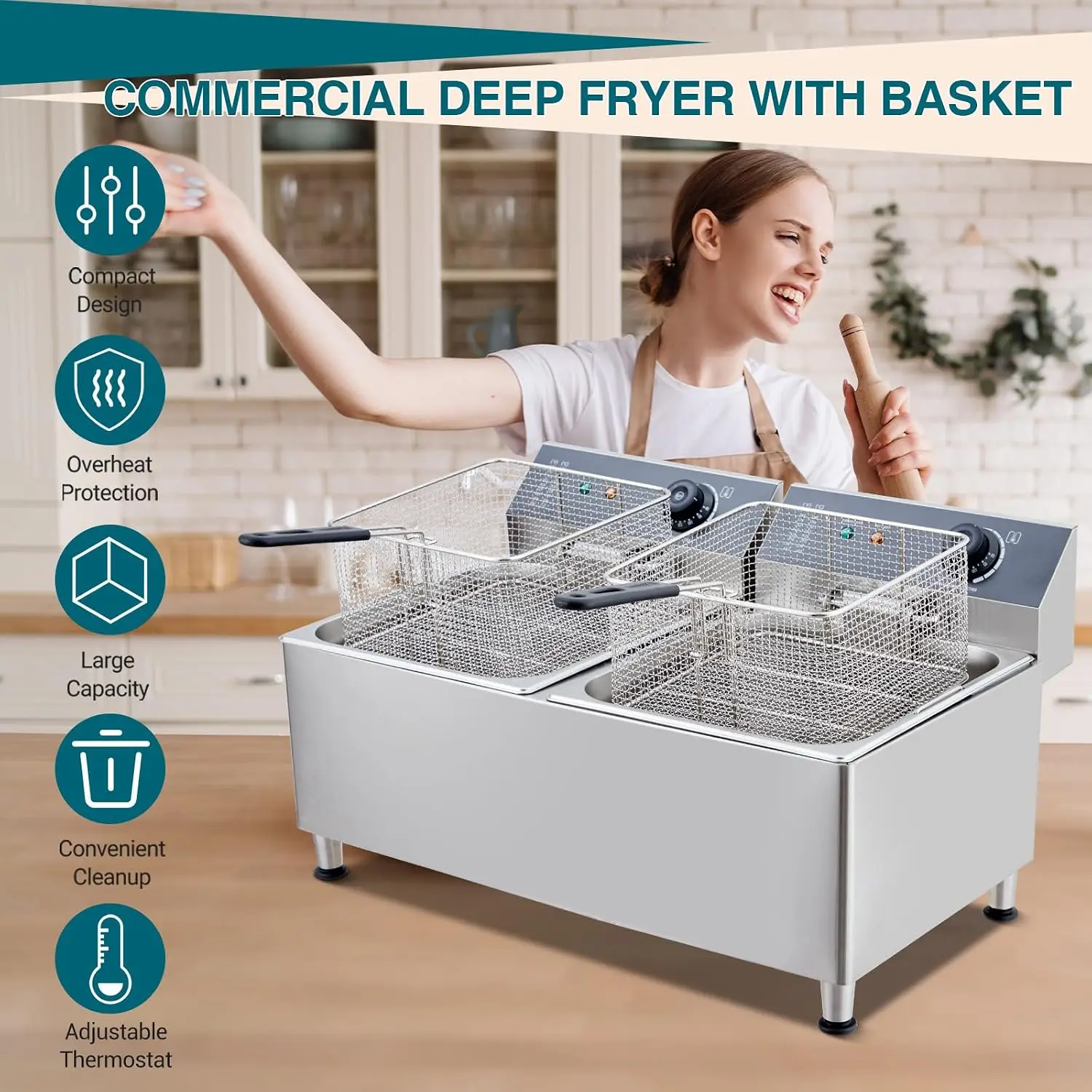 Freidora Eléctrica Comercial d - Deep Fryer Commercial reseña y precio
