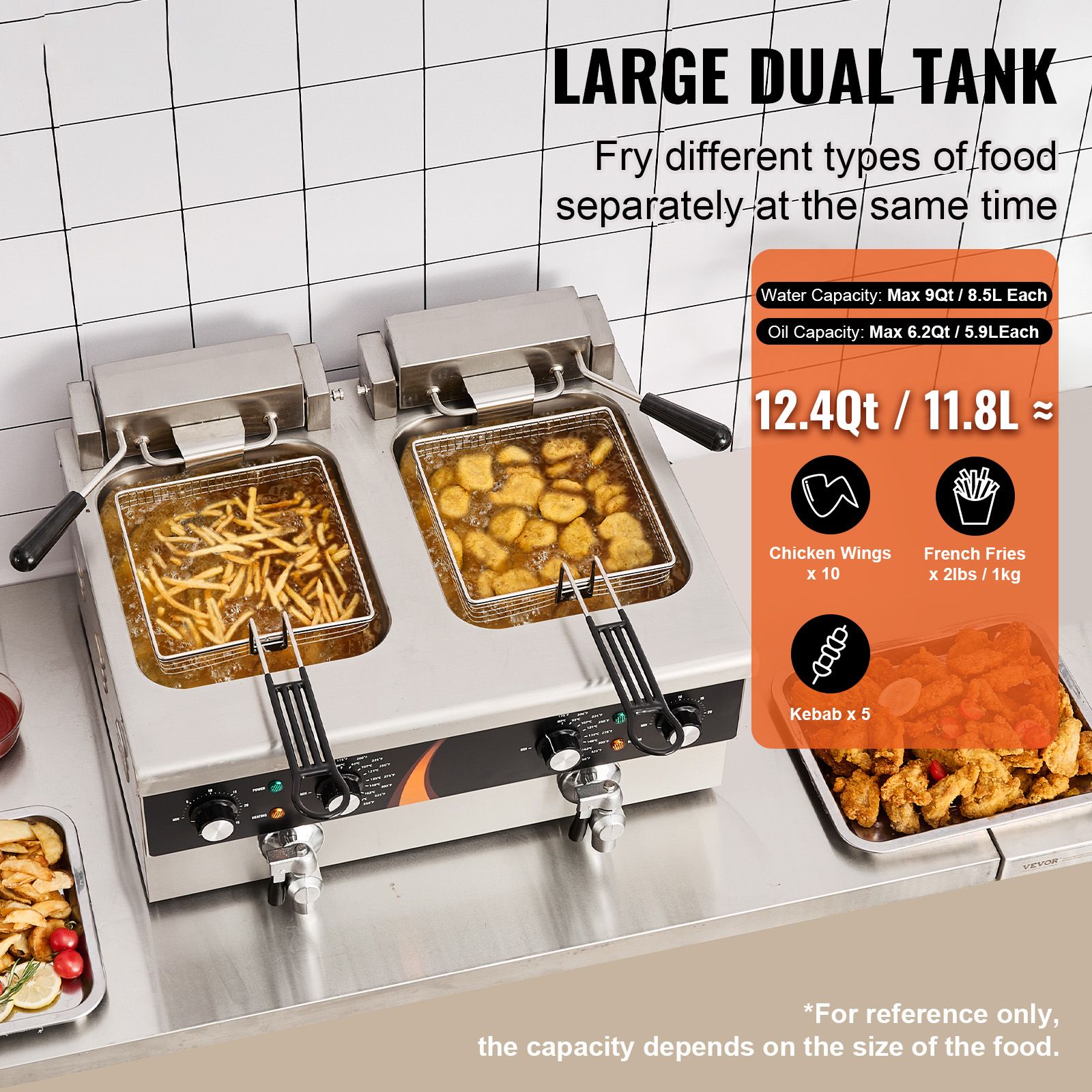 Freidora comercial de 3500W, f - Deep Fryer Commercial reseña y precio
